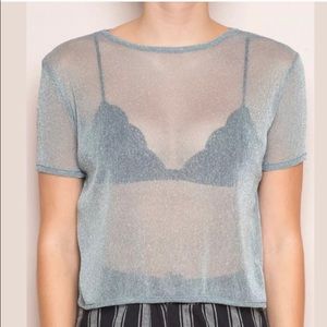 Brandy Melville Sparkle Mesh Top